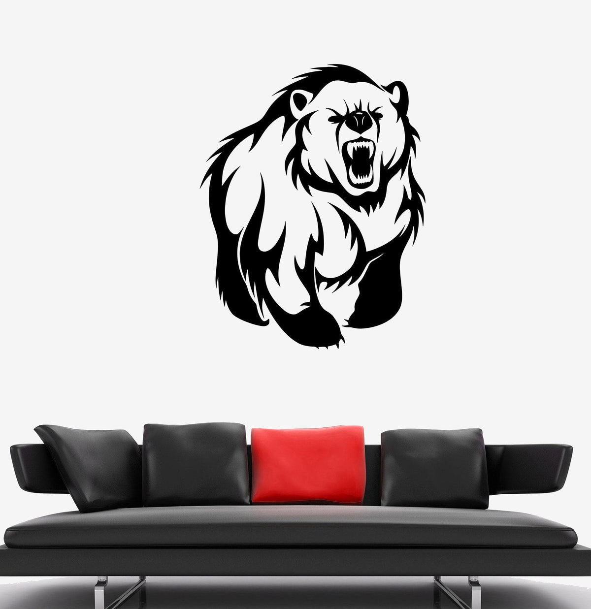 Wall Decal Ferocious Beast Predator Brown Bear Grin Vinyl Sticker Uniq ...