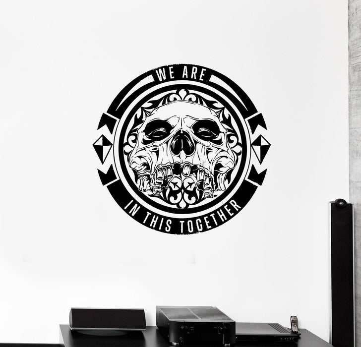 Wall Decal Caption Skull Skeleton Bones Monster Patterns Characters Symbols Vinyl Sticker Unique Gift (ed618)