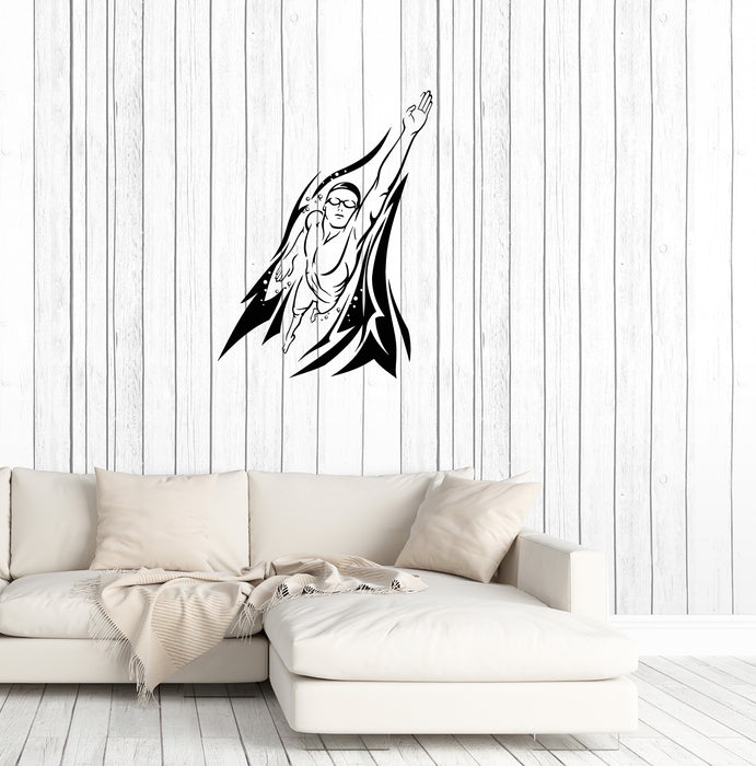 Wall Decal Swimming Swimmer Sports Pool Sea Water Polo Vinyl Sticker Unique Gift (ed640)