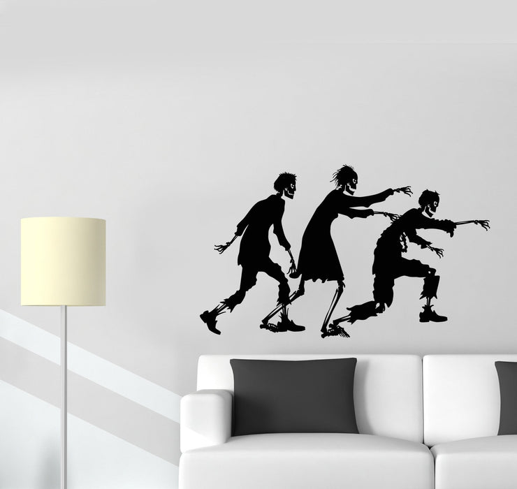 Wall Decal Zombie Dead Skeletons People Fear Monsters Vinyl Sticker Unique Gift (ed644)