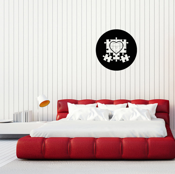 Wall Decal Puzzle Heart Circle Image Love Soul Feelings Vinyl Sticker Unique Gift (ed650)