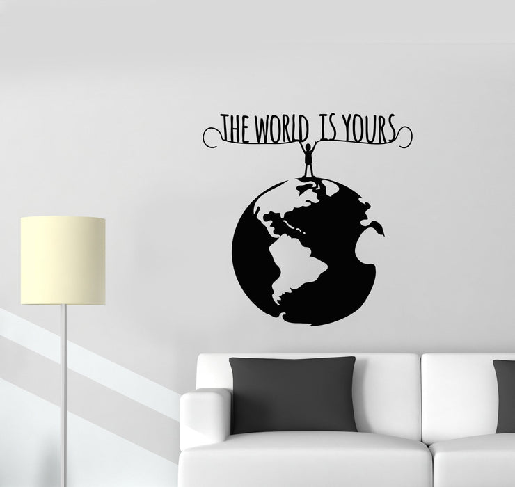 Wall Decal Man Planet Earth World Environment Protection Life Vinyl Sticker Unique Gift (ed656)