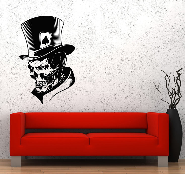 Wall Decal Joker Skeleton Skull Maps Peaks Fear Monster Hat Vinyl Sticker Unique Gift (ed665)