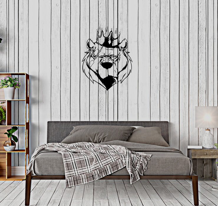 Wall Decal Beast King Beast Animal Strong Grizzly Predator Vinyl Sticker Unique Gift (ed673)