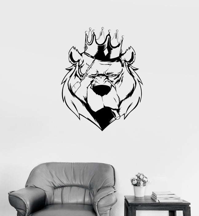 Wall Decal Beast King Beast Animal Strong Grizzly Predator Vinyl Sticker Unique Gift (ed673)