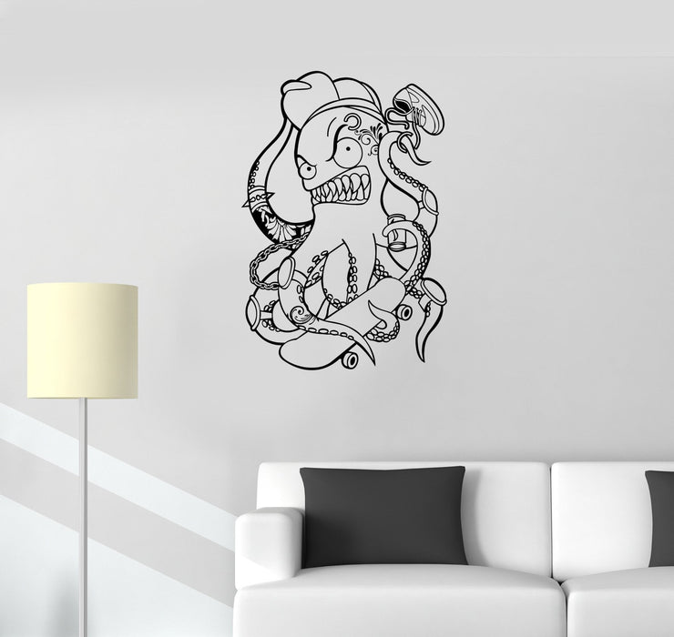 Wall Decal Animal Octopus Hip Hop Ocean Sea Vinyl Sticker Unique Gift (ed679)