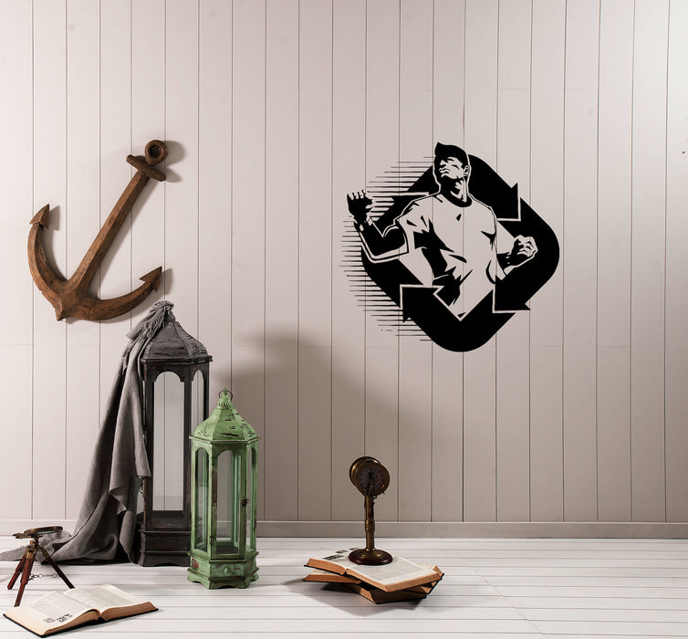 Wall Decal Athlete Strong Man Extreme Fitness Vinyl Sticker Unique Gift (ed689)