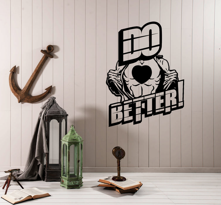 Наклейка на стену Do Better Motivation Heart Power Athlet Виниловая наклейка Уникальный подарок (ed697)