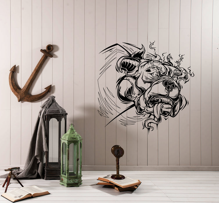 Wall Decal Rabid Dog Pet Animal Flames Monster Madness Vinyl Sticker Unique Gift (ed706)