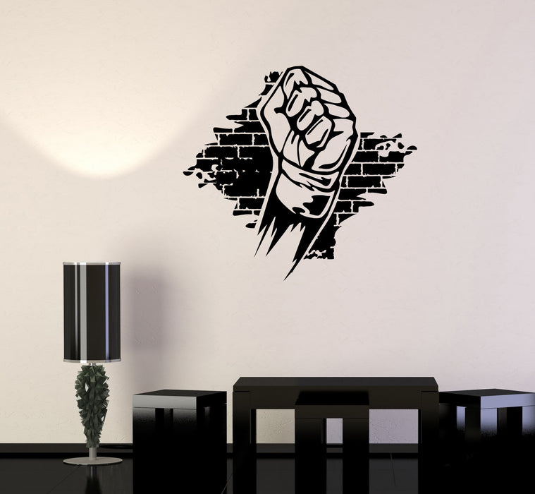 Wall Decal Fist Fight Boxing MMA Beat Vinyl Sticker Unique Gift (ed718)