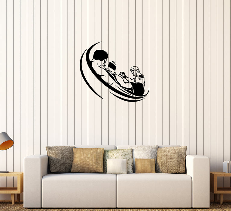 Wall Decal Fight MMA Boxing Kick Kickboxing Sparring Vinyl Sticker Unique Gift (ed719)