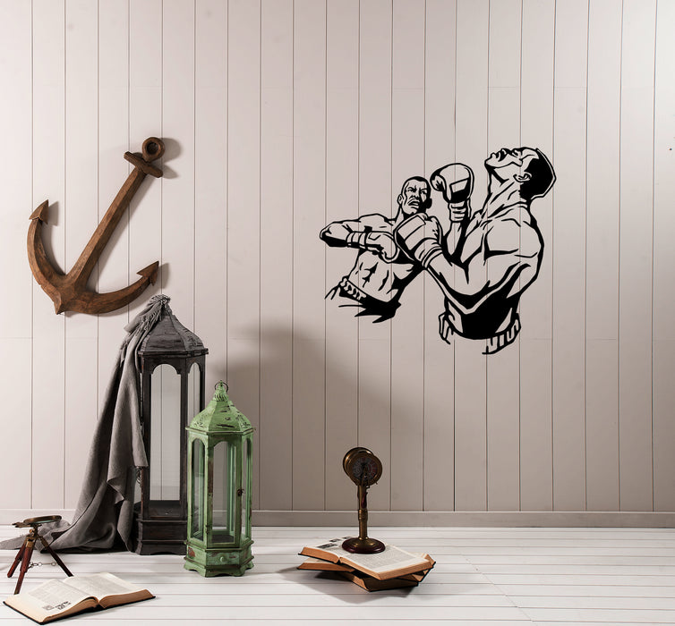 Wall Decal Fight Boxing Knockout Sparring Sport Vinyl Sticker Unique Gift (ed720)