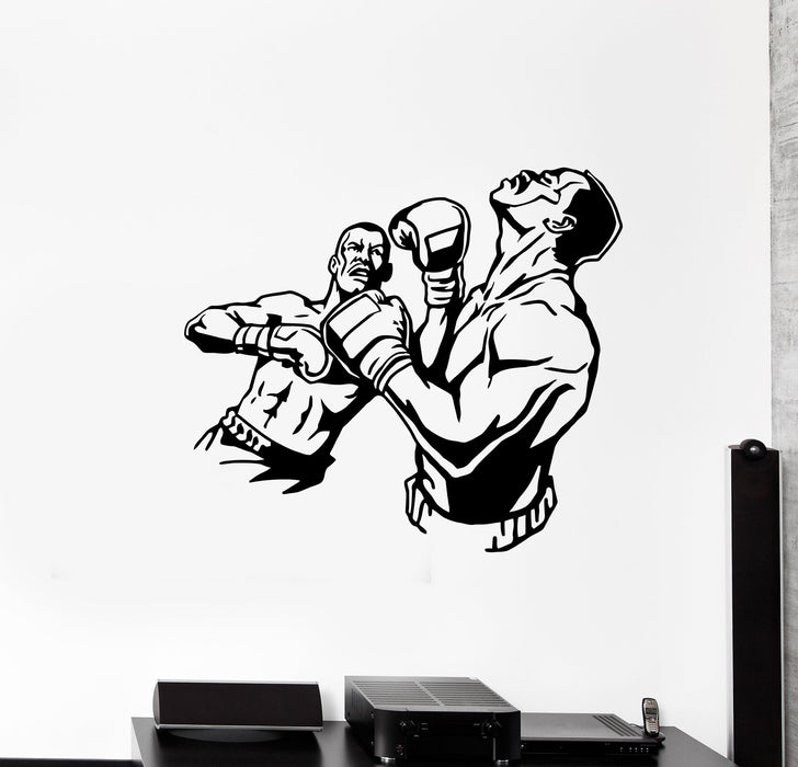 Wall Decal Fight Boxing Knockout Sparring Sport Vinyl Sticker Unique Gift (ed720)