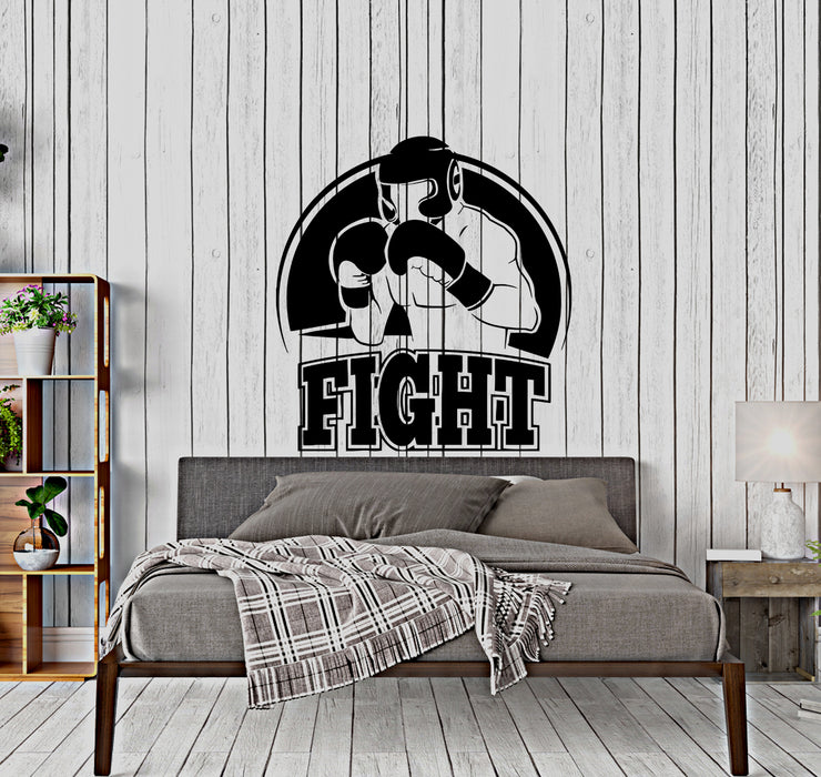 Wall Decal Extreme Sports Boxing Fight Athlete Boxer Vinyl Sticker Unique Gift (ed727)