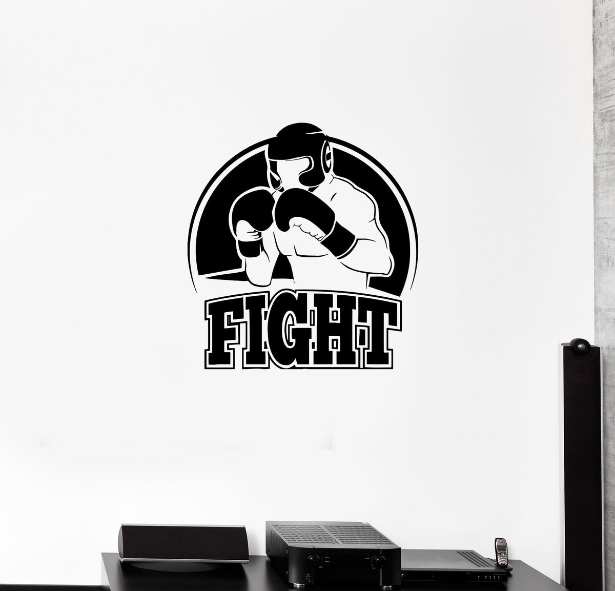 Fight Line Sticker Wall Decal Extreme Sports Boxing Fight Athlete Boxer Vinyl Sticker Uni ...