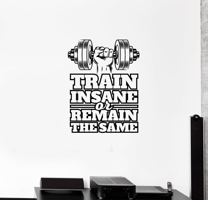 Wall Decal Sports Fitness Training Dumbbell Motivation Crossfit Vinyl Sticker Unique Gift (ed728)