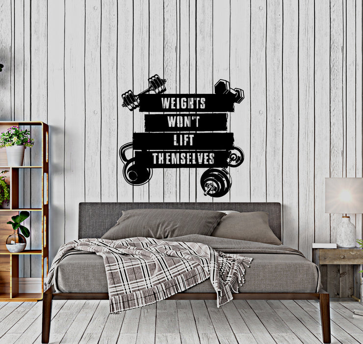 Autocollant mural en vinyle pour entraînement sportif, fitness, motivation, CrossFit, gym, cadeau unique (ed729)