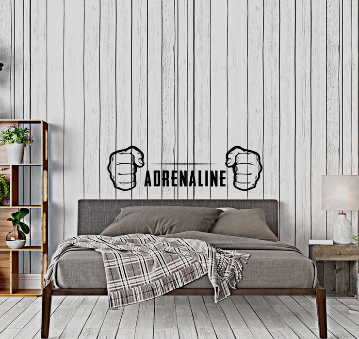 Wall Decal Adrenaline Fighting Fight Club Hand Sports Training Vinyl Sticker Unique Gift (ed733)