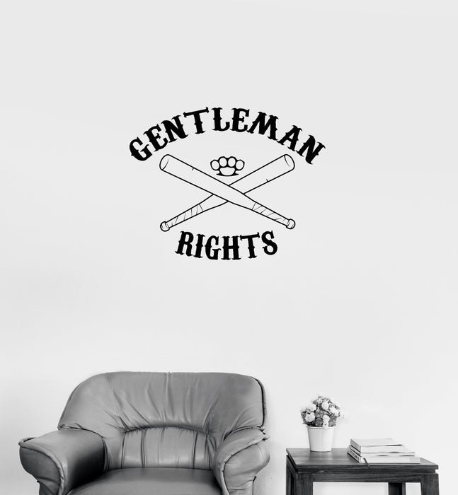 Wall Decal Gentleman Ring Fight Bits Brass Knuckles Fight Club Vinyl Sticker Unique Gift (ed739)