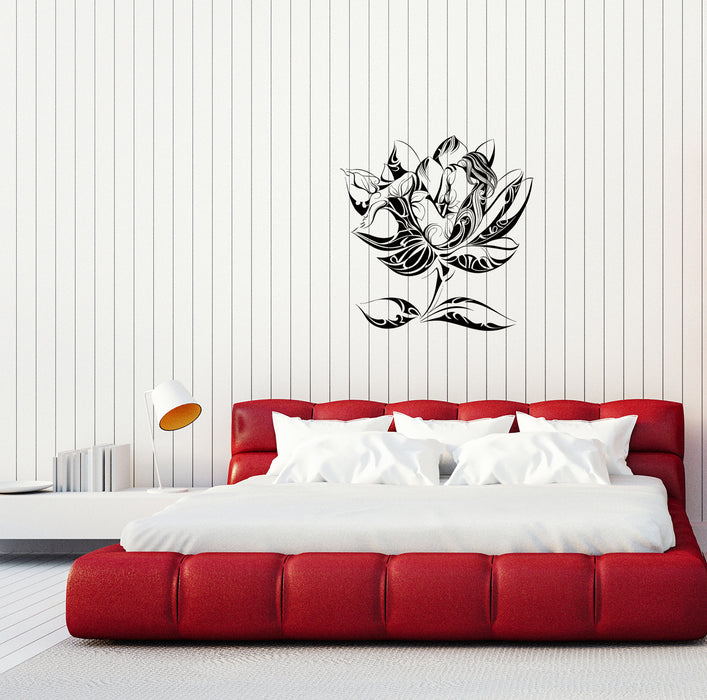 Wall Decal Naked Girl Nature Sexy Flower Plants Ornament Vinyl Sticker Unique Gift (ed745)