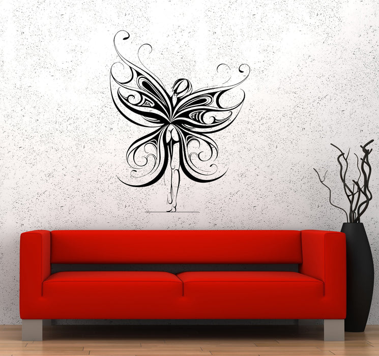Wall Decal Naked Girl Butterfly Nature Fantasy Fairy Tale Vinyl Sticker Unique Gift (ed748)