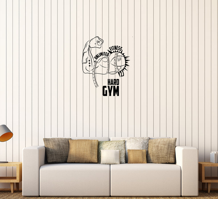 Autocollant mural Gym Fitness Motivation Sport Décor Entraînement musculaire Vinyle Autocollant Cadeau unique (ed755)