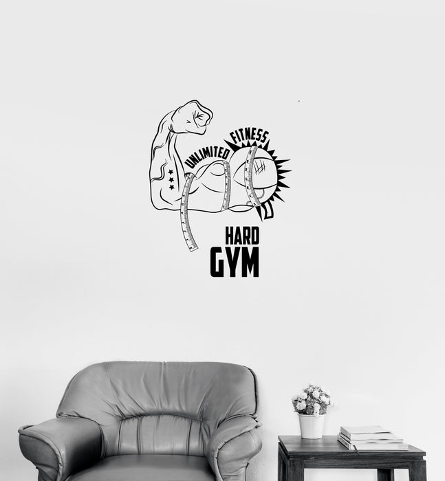 Autocollant mural Gym Fitness Motivation Sport Décor Entraînement musculaire Vinyle Autocollant Cadeau unique (ed755)