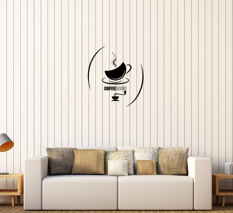 Wall Decal Cup of Tea Coffeehouse Hot Drinks Kitchen Cafe Vinyl Sticker Unique Gift (ed761)