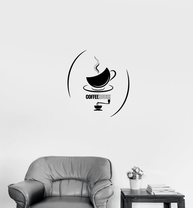 Wall Decal Cup of Tea Coffeehouse Hot Drinks Kitchen Cafe Vinyl Sticker Unique Gift (ed761)