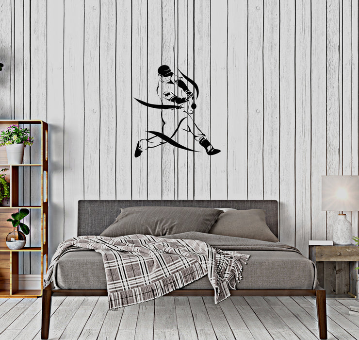 Wall Decal Sports Baseball Player Game Hit Vinyl Sticker Unique Gift (ed771)