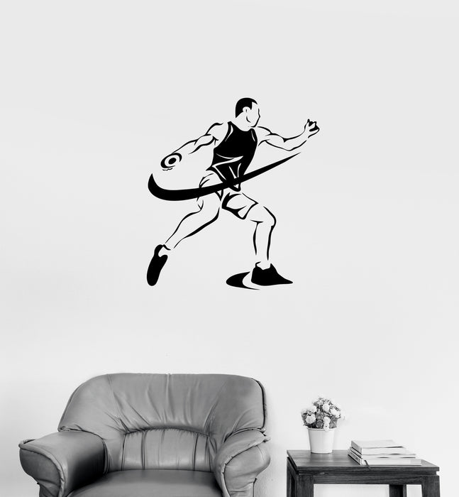 Wall Decal Sports Competitions Athletics Discus Throwing Vinyl Sticker Unique Gift (ed773)