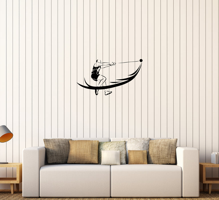 Wall Decal Sports Competitions Athletics Hammer Throwing Athlete Vinyl Sticker Unique Gift (ed774)