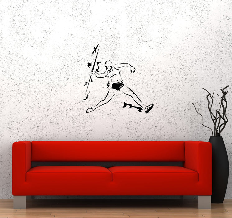 Wall Decal Athletics Javelin Throwing Sports Competitions Athlete Vinyl Sticker Unique Gift (ed776)