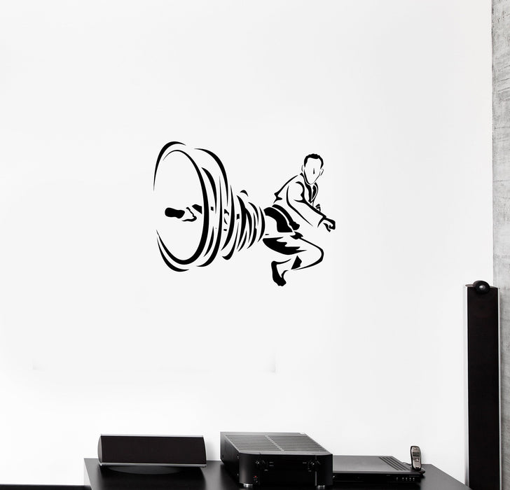 Wall Decal Sport Fight Martial Arts Karate Kicking Japan Vinyl Sticker Unique Gift (ed782)