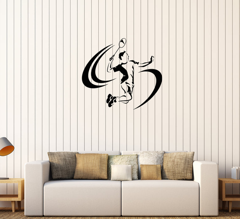 Wall Decal Competition Game Player Tennis Badminton Vinyl Sticker Unique Gift (ed783)