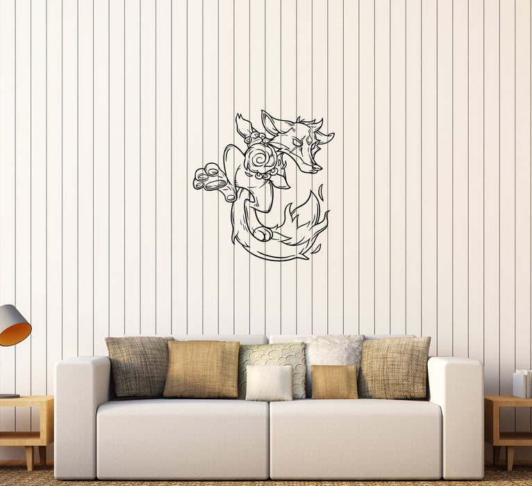 Wall Decal Animal Fox Fantastic Cartoon Fiery Vinyl Sticker Unique Gift (ed785)