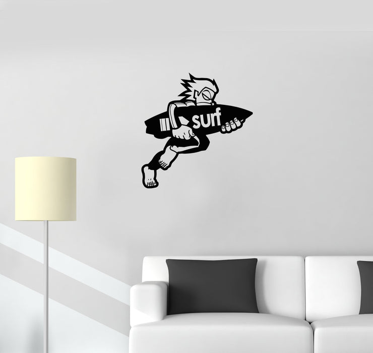 Wall Decal Surfing Sports Extreme Wave Holidays Vinyl Sticker Unique Gift (ed786)