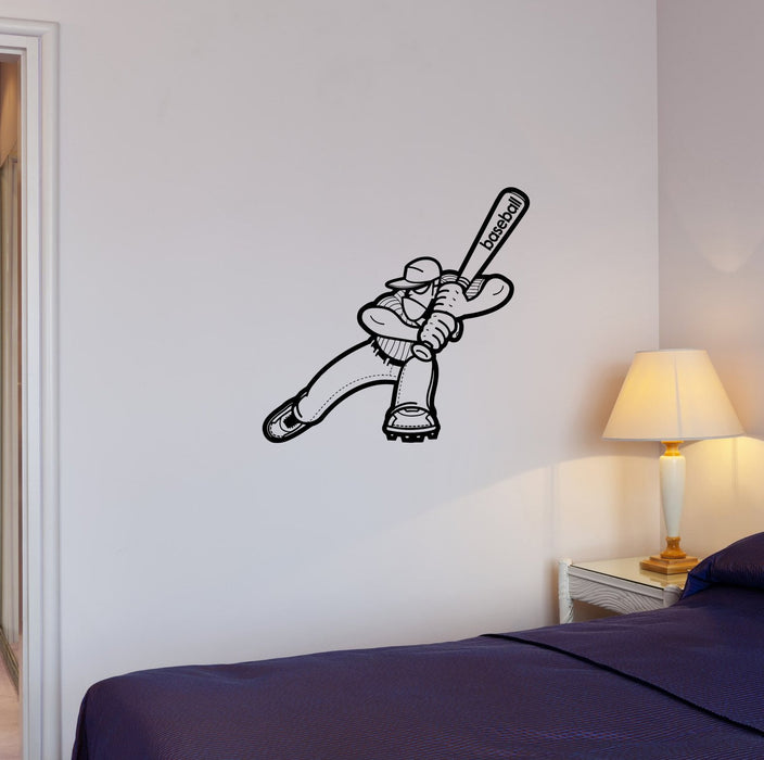 Wall Decal Baseball Sports Game Player Decor Vinyl Sticker Unique Gift (ed788)