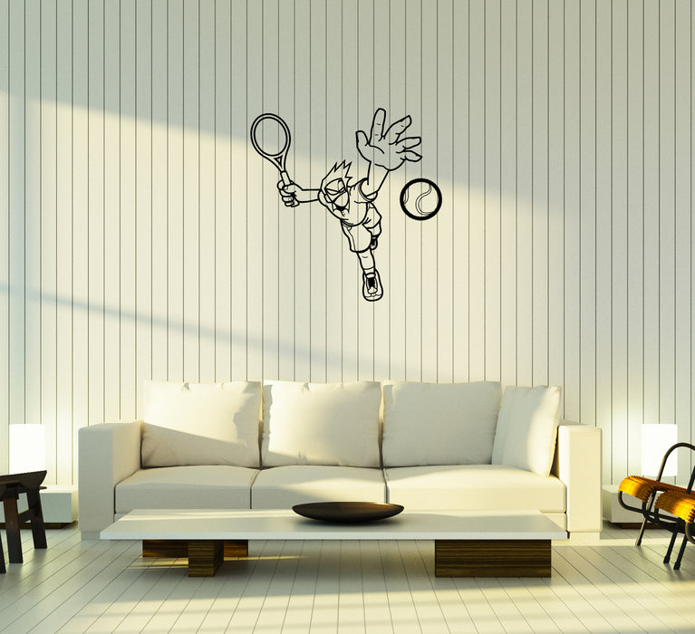 Наклейка на стену Теннис Спорт Игра Игрок Декор Лента Виниловая наклейка Уникальный подарок (ed789)