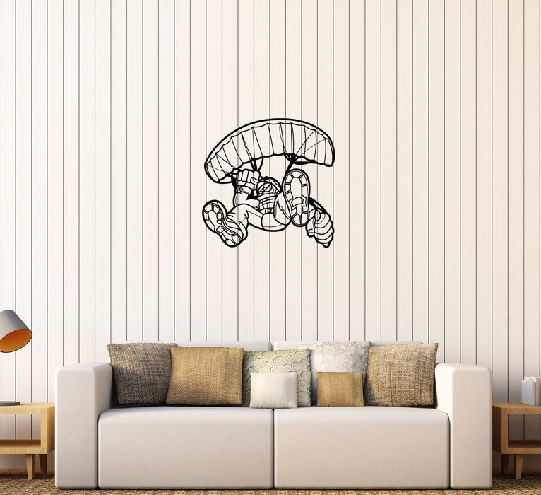 Sticker mural Parapente Parachutisme Sports Parachutisme extrême Vinyle Autocollant Cadeau unique (ed791)