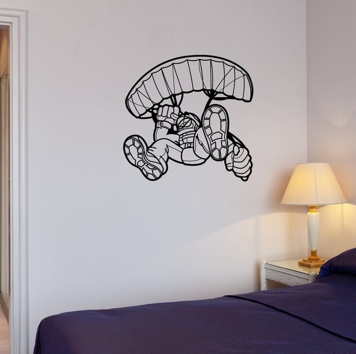 Sticker mural Parapente Parachutisme Sports Parachutisme extrême Vinyle Autocollant Cadeau unique (ed791)