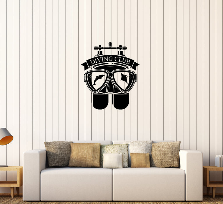Wall Decal Marine Animals Sports Extreme Diving Suit Vinyl Sticker Unique Gift (ed793)
