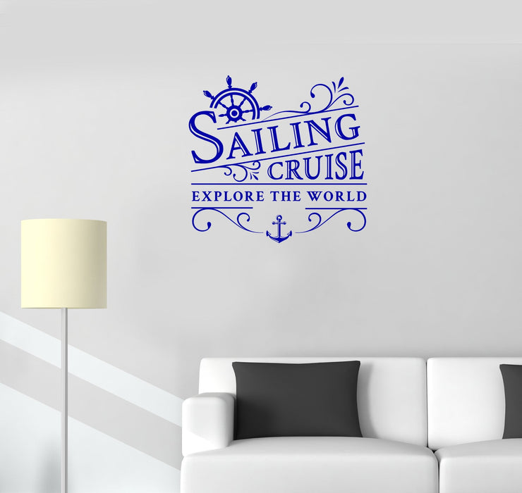 Wall Decal Ocean Sailing Cruise Ships Decor Vinyl Sticker Unique Gift (ed795)