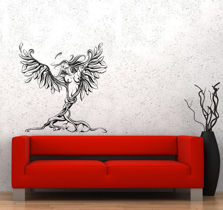 Wall Decal Angel Beautiful Sexy Naked Girl Nature Tree Vinyl Sticker Unique Gift (ed804)