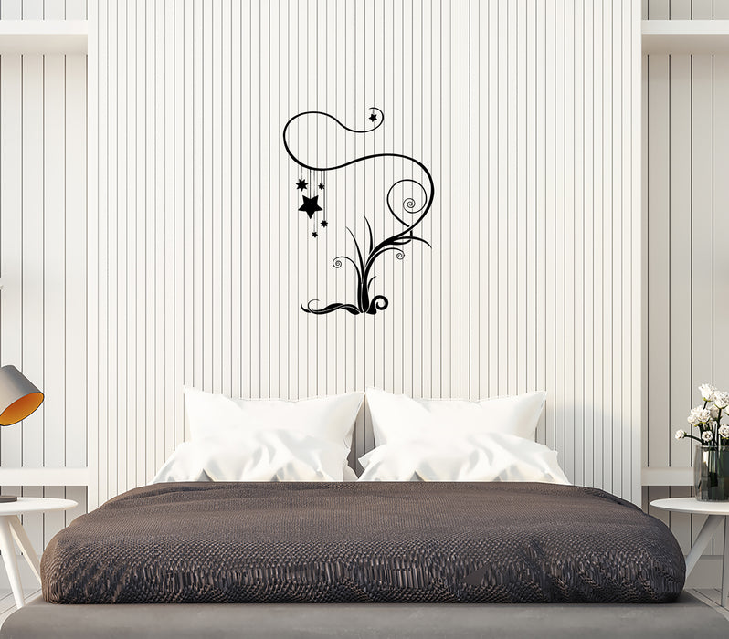 Wall Decal Flowers Tree Plants Fantasy Stars Dream Bedroom Decor Vinyl Sticker Unique Gift (ed811)