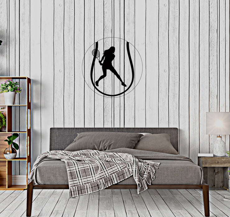 Wall Decal Tennis Ball Sportswoman Rackets Vinyl Sticker (ed914)