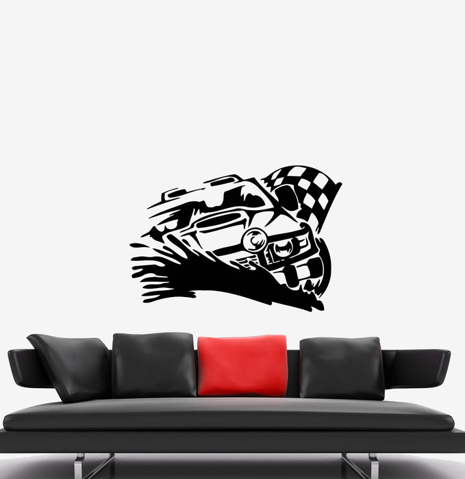 Wall Decal Race Auto Motor Finish Start Car Winner Vinyl Sticker (ed916)