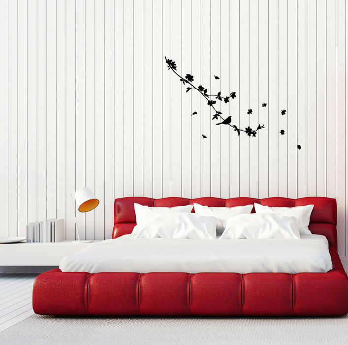 Wall Decal Birds Tree Branch Leaves Bedroom Decor Vinyl Sticker (ed920)