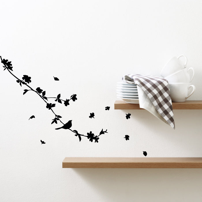 Wall Decal Birds Tree Branch Leaves Bedroom Decor Vinyl Sticker (ed920)