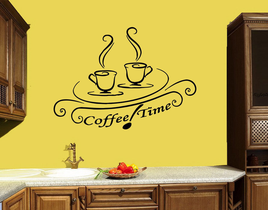 Wall Decal Coffee House Café Drink Cup Tea Kitchen Decor Vinyl Sticker (ed926)